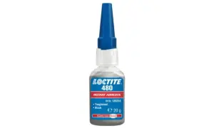 Loctite 480, czarny, utwardzony klej błyskawiczny, idealny do pytania: czym skleić aluminium.
