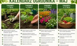Majowy kalendarz ogrodnika: co kiedy sadzić, od wysiewu warzyw po pielęgnację kwiatów i trawnika.