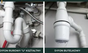 U-kształtny syfon rurowy i butelkowy – porównanie, jak dobrać syfon do umywalki.