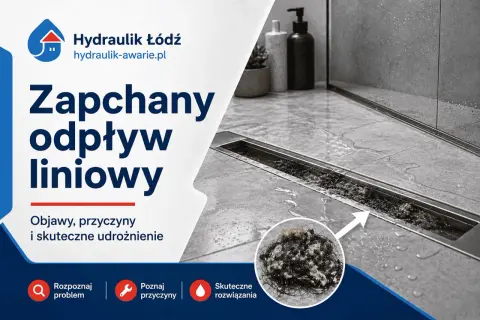 Zapchany odpływ liniowy w łazience? Zobacz, jak skutecznie go udrożnić. Hydraulik Łódź pomoże!