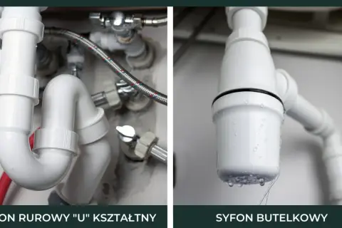 U-kształtny syfon rurowy i butelkowy – porównanie, jak dobrać syfon do umywalki.