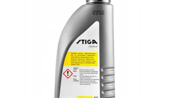 Olej STIGA 4 Stroke oil to wysokiej jakości, jednosezonowy olej do smarowania silników czterosuwowych, idealny do kosiarki spalinowej.