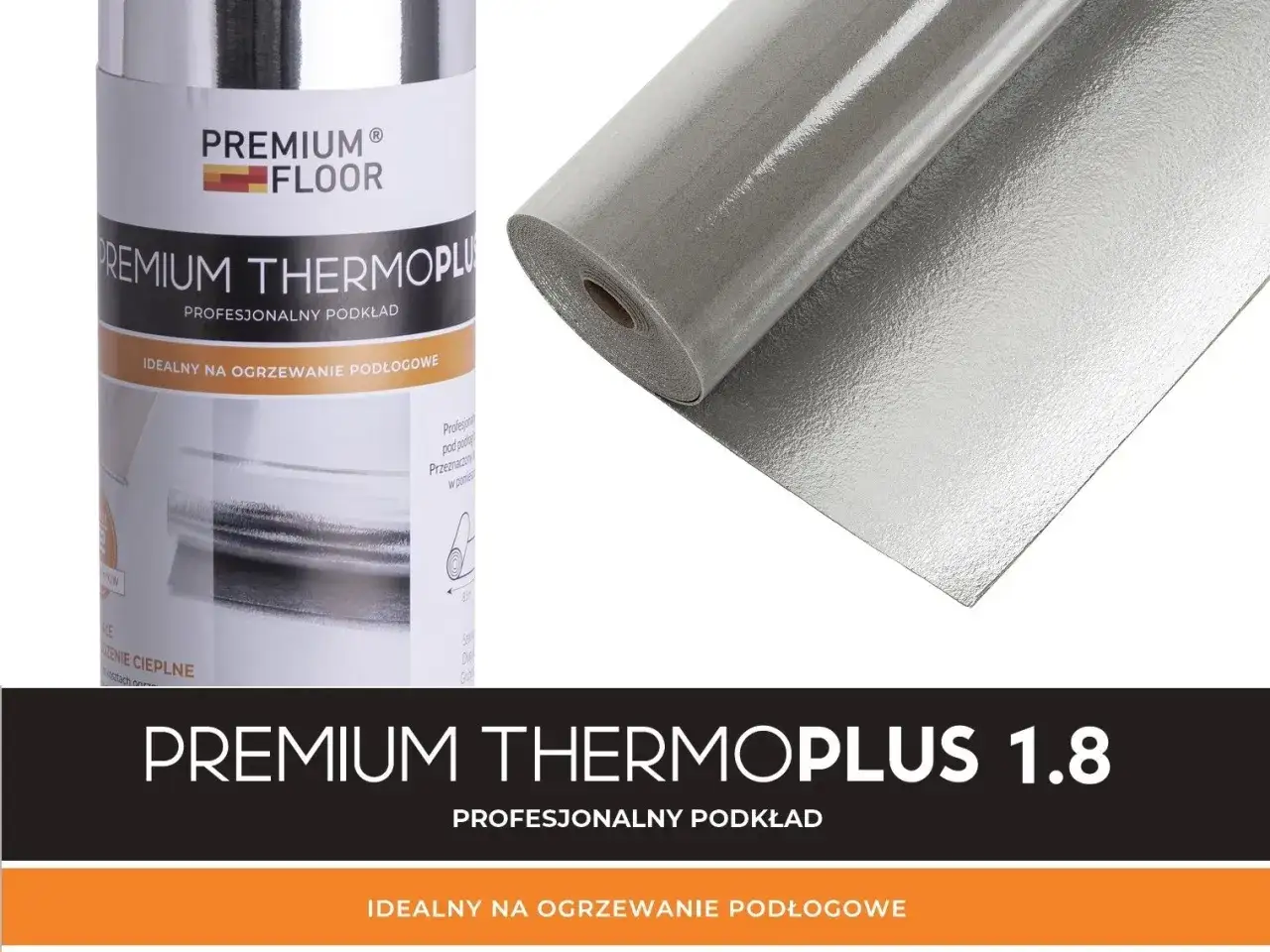 Profesjonalny podkład pod panele laminowane Premium Thermoplus 1.8, idealny na ogrzewanie podłogowe.