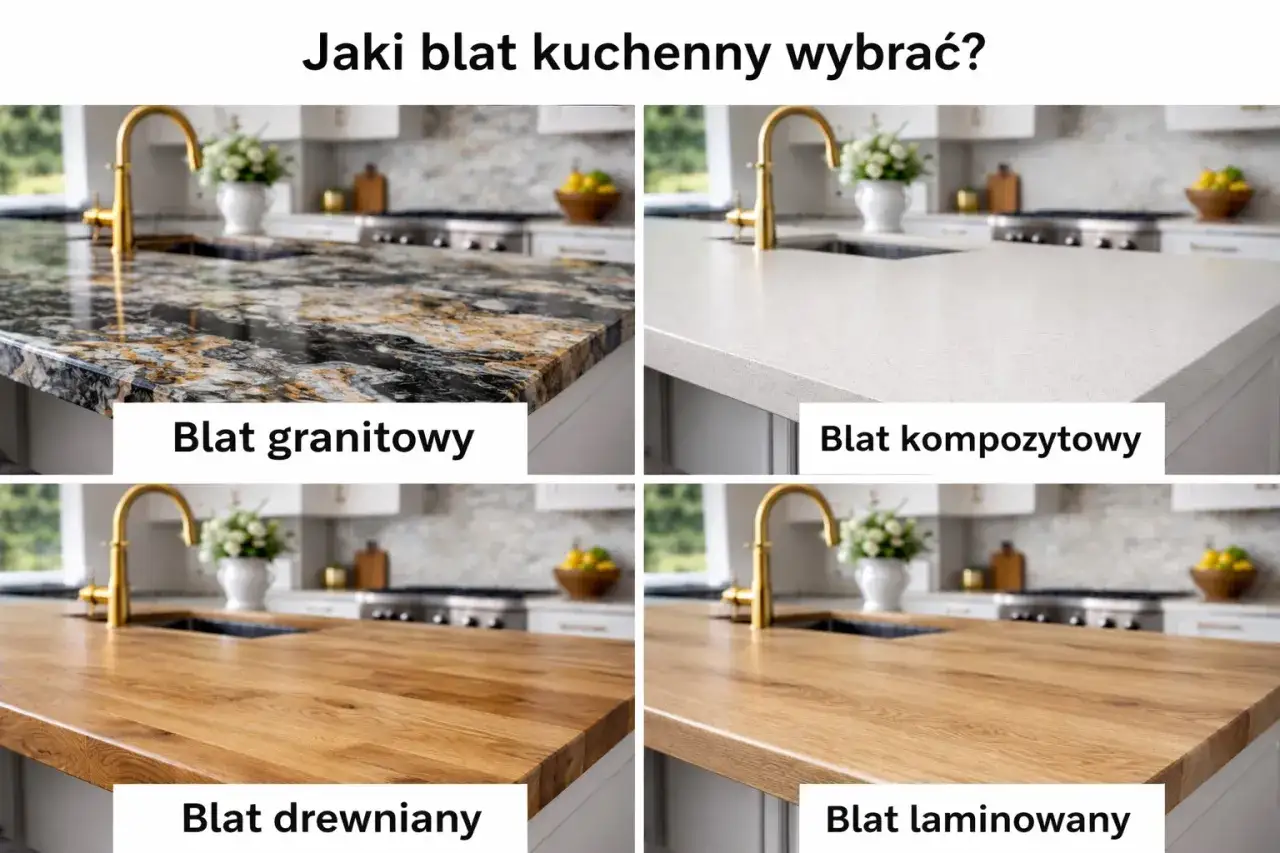Cztery rodzaje blatów kuchennych: granitowy, kompozytowy, drewniany i laminowany. Wybierz najlepszy co na blat kuchenny dla Twojej kuchni.
